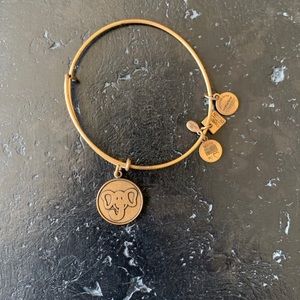 Gold Alex and Ani Elephant Bangle